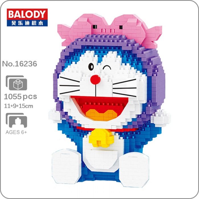 Balody 16236 Zodiac Anime Doraemon Pisces Cat Robot Animal Pet Mini Diamond Blocks Bricks Building Toy - LOZ MALL