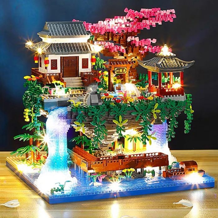 Balody 16260 World Architecture Temple Pavilion Island Waterfall Pool Light Mini Diamond Blocks Bricks Building Toy 1 - LOZ MALL