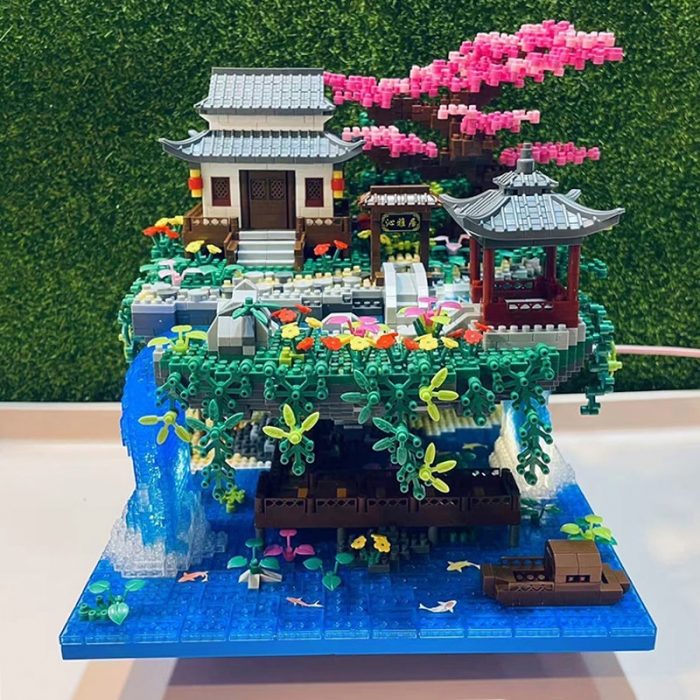 Balody 16260 World Architecture Temple Pavilion Island Waterfall Pool Light Mini Diamond Blocks Bricks Building Toy 2 - LOZ MALL