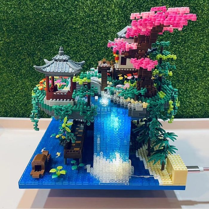 Balody 16260 World Architecture Temple Pavilion Island Waterfall Pool Light Mini Diamond Blocks Bricks Building Toy 3 - LOZ MALL