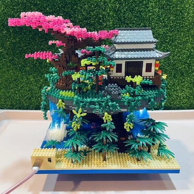 Balody 16260 World Architecture Temple Pavilion Island Waterfall Pool Light Mini Diamond Blocks Bricks Building Toy 4 - LOZ MALL