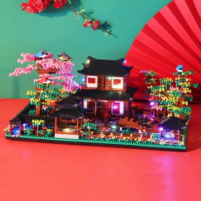 Balody 16261 World Architecture Courtyard Pavilion House Garden Tree Bridge Mini Diamond Blocks Bricks Building Toy 2 - LOZ MALL