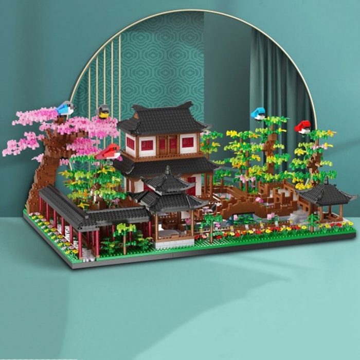 Balody 16261 World Architecture Courtyard Pavilion House Garden Tree Bridge Mini Diamond Blocks Bricks Building Toy 3 - LOZ MALL