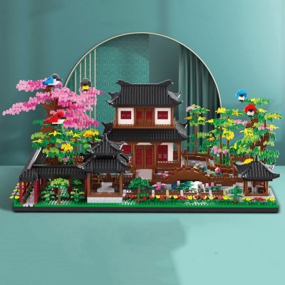 Balody 16261 World Architecture Courtyard Pavilion House Garden Tree Bridge Mini Diamond Blocks Bricks Building Toy 4 - LOZ MALL