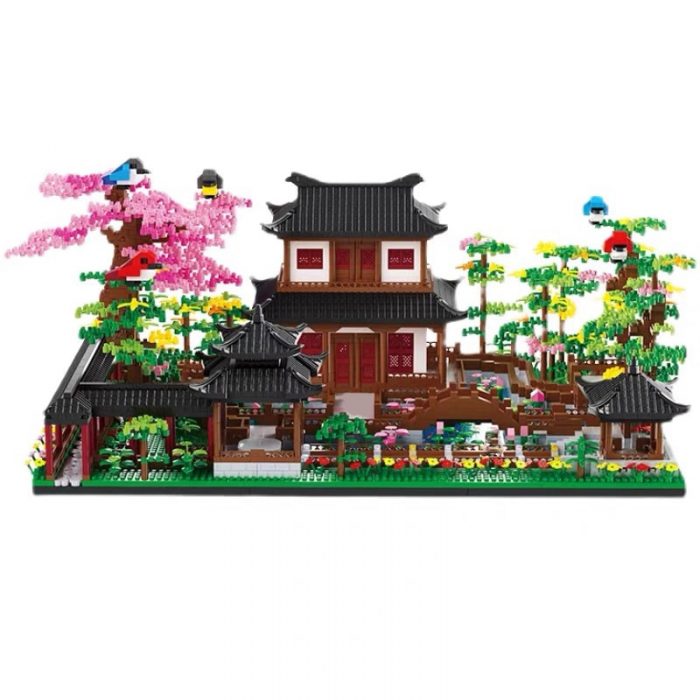 Balody 16261 World Architecture Courtyard Pavilion House Garden Tree Bridge Mini Diamond Blocks Bricks Building Toy 5 - LOZ MALL