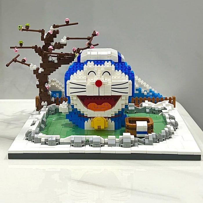 Balody 16274 Snow Fujiyama Hot Spring Cat Robot Pet Bath Sakura Tree Mini Diamond Blocks Bricks 2 - LOZ MALL