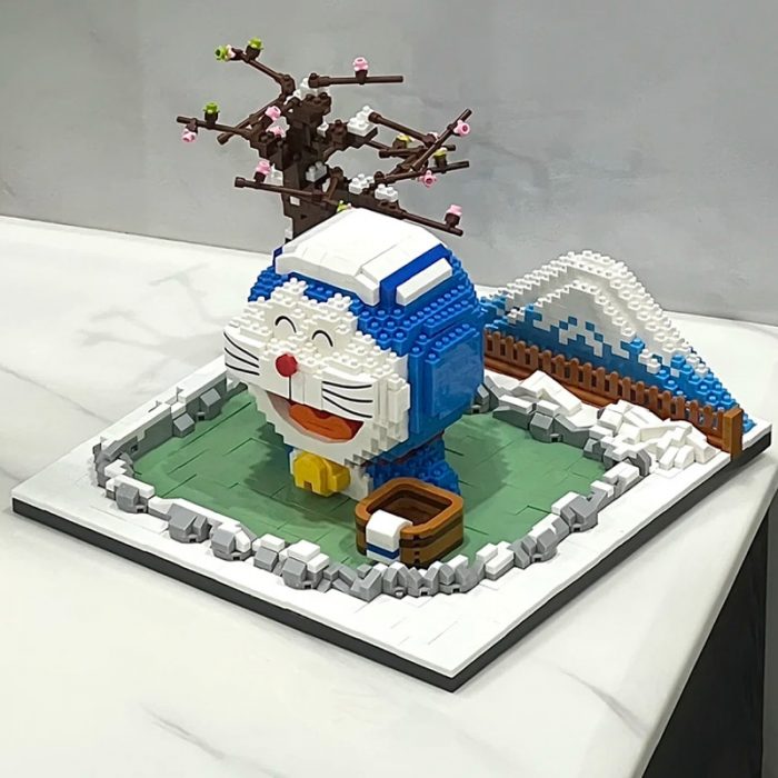 Balody 16274 Snow Fujiyama Hot Spring Cat Robot Pet Bath Sakura Tree Mini Diamond Blocks Bricks 3 - LOZ MALL