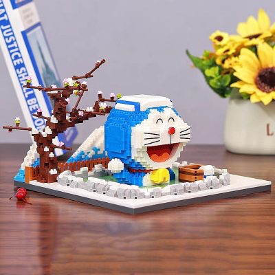 Balody 16274 Snow Fujiyama Hot Spring Cat Robot Pet Bath Sakura Tree Mini Diamond Blocks Bricks 5 - LOZ MALL