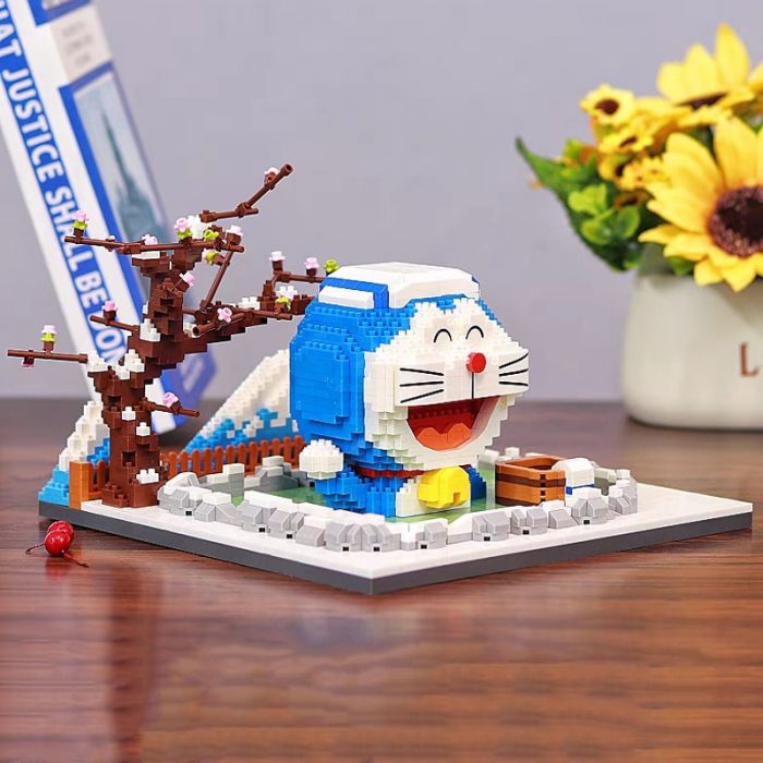 Balody 16274 Snow Fujiyama Hot Spring Cat Robot Pet Bath Sakura Tree Mini Diamond Blocks Bricks 5 - LOZ MALL