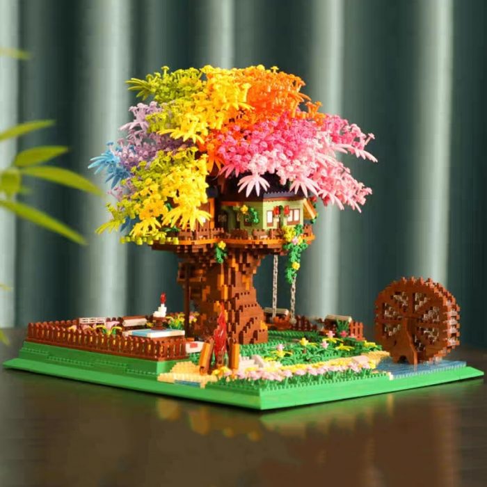 Balody 16297 World Architecture Rainbow Tree House Garden Waterwheel Light Mini Diamond Blocks Bricks Building Toy 1 - LOZ MALL