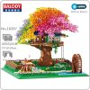 Balody 16297 World Architecture Rainbow Tree House Garden Waterwheel Light Mini Diamond Blocks Bricks Building Toy - LOZ MALL