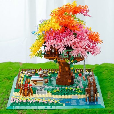 Balody 16297 World Architecture Rainbow Tree House Garden Waterwheel Light Mini Diamond Blocks Bricks Building Toy 4 - LOZ MALL