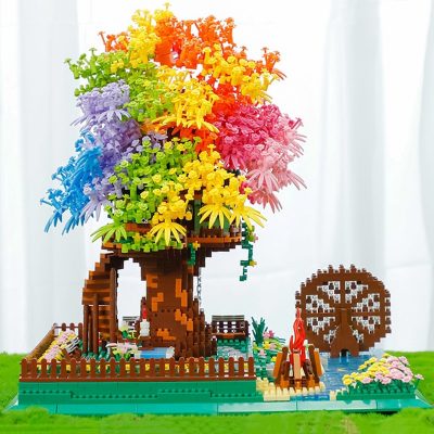 Balody 16297 World Architecture Rainbow Tree House Garden Waterwheel Light Mini Diamond Blocks Bricks Building Toy 5 - LOZ MALL