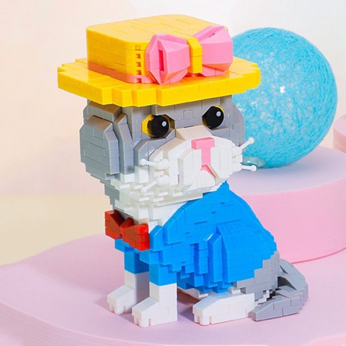 Balody 16407 Animal World Persian Cat Kitten Bow Hat Pet Doll Mini Diamond Blocks Bricks Building 1 - LOZ MALL