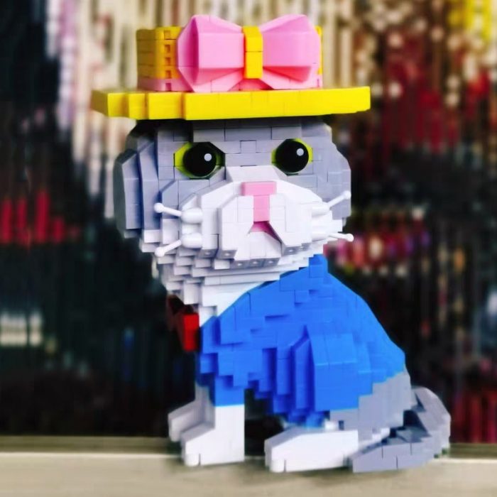 Balody 16407 Animal World Persian Cat Kitten Bow Hat Pet Doll Mini Diamond Blocks Bricks Building 2 - LOZ MALL