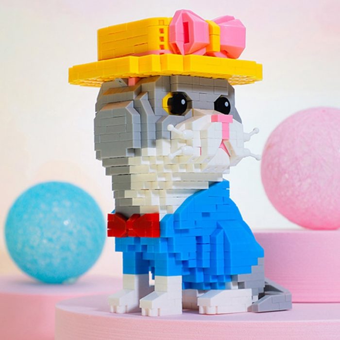 Balody 16407 Animal World Persian Cat Kitten Bow Hat Pet Doll Mini Diamond Blocks Bricks Building 3 - LOZ MALL
