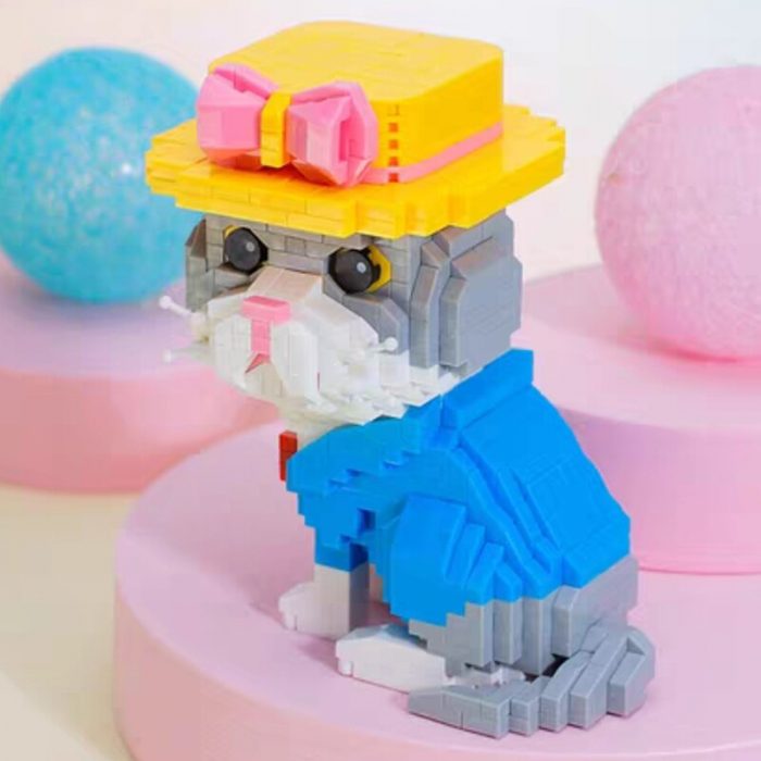 Balody 16407 Animal World Persian Cat Kitten Bow Hat Pet Doll Mini Diamond Blocks Bricks Building 4 - LOZ MALL