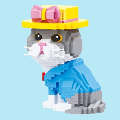 Balody 16407 Animal World Persian Cat Kitten Bow Hat Pet Doll Mini Diamond Blocks Bricks Building 5 - LOZ MALL