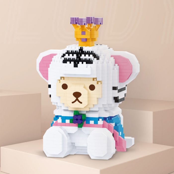 Balody 18259 White Tiger King Dressed up Bear Animal Disguise Mini Diamond Blocks Bricks Building Toy 1 - LOZ MALL