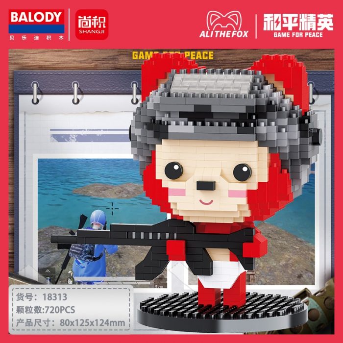 Balody 18313 Army Little Red Baby Fox Gun Boy Pet Cute Animal Model Mini Diamond Blocks 1 - LOZ MALL