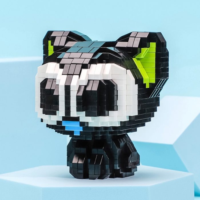 Balody 18315 Big Eyes Black Cat Cute Cartoon Animal Monster Pet Mini Diamond Blocks Bricks Building 2 - LOZ MALL