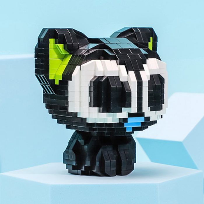 Balody 18315 Big Eyes Black Cat Cute Cartoon Animal Monster Pet Mini Diamond Blocks Bricks Building 4 - LOZ MALL