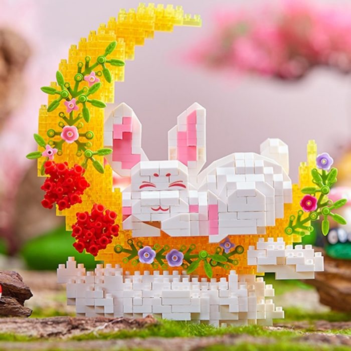 Balody 18440 Mid Autumn Festival Moon Rabbit Cloud Animal Light Mini Diamond Blocks Bricks Building Toy 2 - LOZ MALL