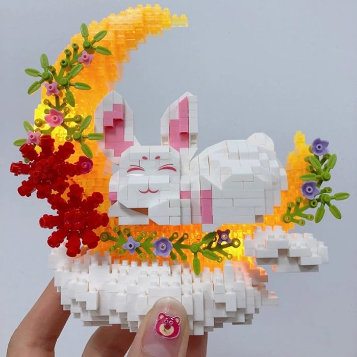 Balody 18440 Mid Autumn Festival Moon Rabbit Cloud Animal Light Mini Diamond Blocks Bricks Building Toy 4 - LOZ MALL