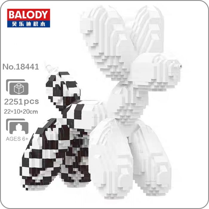 Balody 18441 Animal World White Balloon Dog Puppy Mosaic Pet 3D Mini Diamond Blocks Bricks Building - LOZ MALL