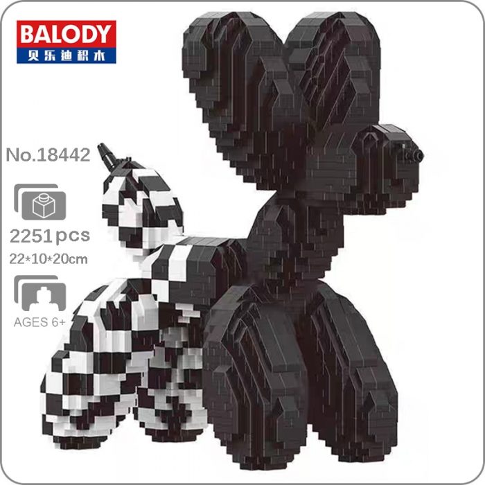 Balody 18442 Animal World Black Balloon Dog Puppy Mosaic Pet 3D Mini Diamond Blocks Bricks Building - LOZ MALL