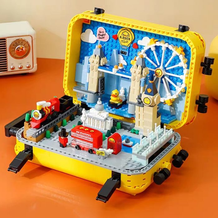 Balody 21061 Duck Travel Suitcase London Eye Big Ben Tower Bridge Train DIY Mini Blocks Bricks 1 - LOZ MALL