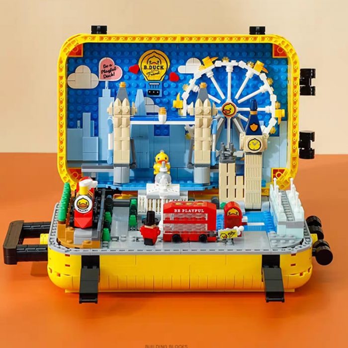 Balody 21061 Duck Travel Suitcase London Eye Big Ben Tower Bridge Train DIY Mini Blocks Bricks 2 - LOZ MALL