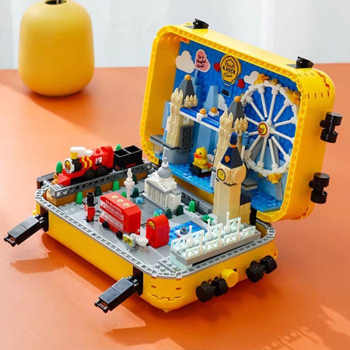 Balody 21061 Duck Travel Suitcase London Eye Big Ben Tower Bridge Train DIY Mini Blocks Bricks 4 - LOZ MALL