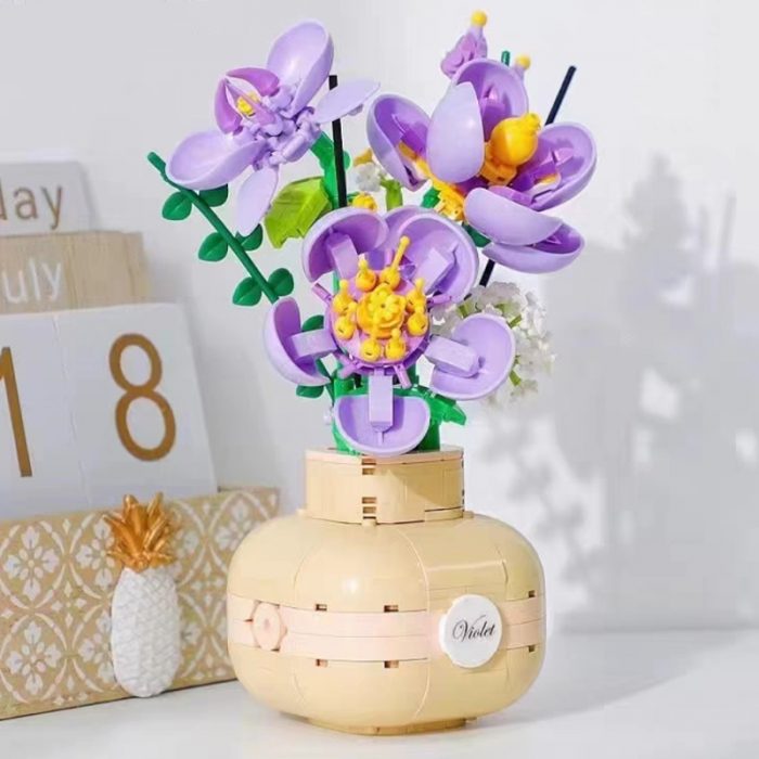 Balody 21091 Eternal Flower Vase Violet Gypsophila Herb Plant Bottle 3D Mini Blocks Bricks Building Toy 2 - LOZ MALL