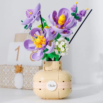 Balody 21091 Eternal Flower Vase Violet Gypsophila Herb Plant Bottle 3D Mini Blocks Bricks Building Toy 3 - LOZ MALL