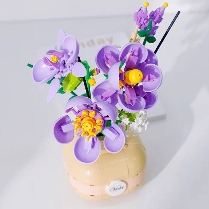 Balody 21091 Eternal Flower Vase Violet Gypsophila Herb Plant Bottle 3D Mini Blocks Bricks Building Toy 4 - LOZ MALL