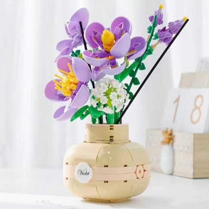 Balody 21091 Eternal Flower Vase Violet Gypsophila Herb Plant Bottle 3D Mini Blocks Bricks Building Toy 5 - LOZ MALL