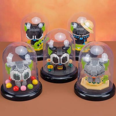 Balody Animal Cat Singer Guitar Hamburger Candy Teacup Pet Display Case Mini Diamond Blocks Bricks Building 3 - LOZ MALL
