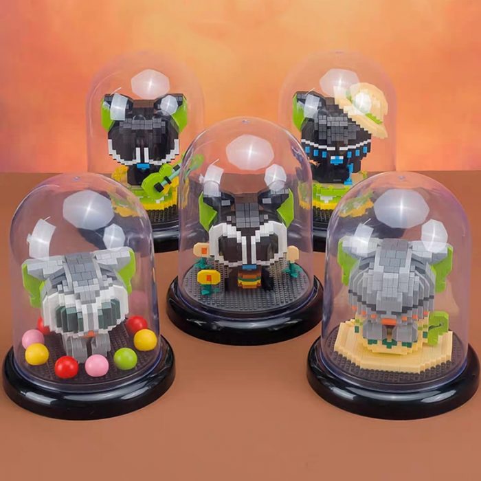 Balody Animal Cat Singer Guitar Hamburger Candy Teacup Pet Display Case Mini Diamond Blocks Bricks Building 3 - LOZ MALL