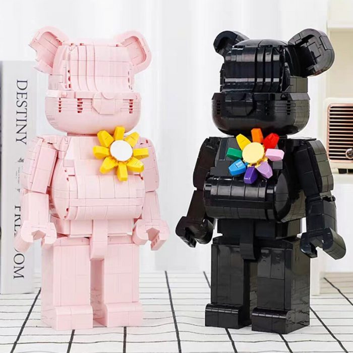 Balody Animal World Pink Black Lover Bear Flower Brooch Storage Case 3D Mini Blocks Bricks Building 1 - LOZ MALL