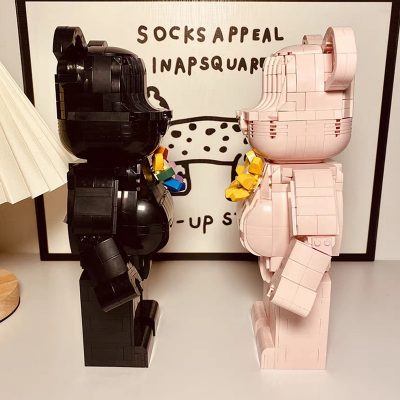 Balody Animal World Pink Black Lover Bear Flower Brooch Storage Case 3D Mini Blocks Bricks Building 4 - LOZ MALL