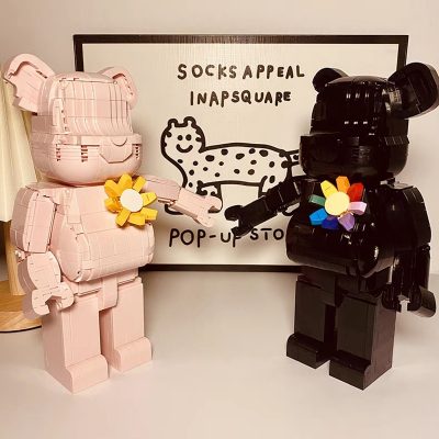 Balody Animal World Pink Black Lover Bear Flower Brooch Storage Case 3D Mini Blocks Bricks Building 5 - LOZ MALL