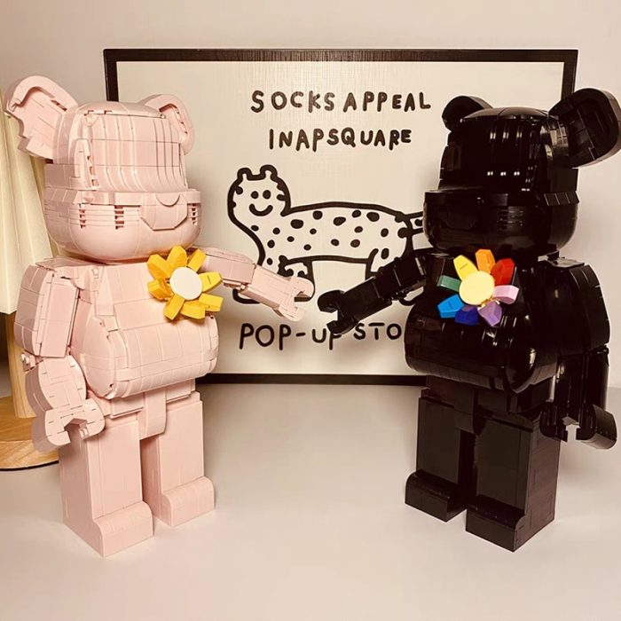 Balody Animal World Pink Black Lover Bear Flower Brooch Storage Case 3D Mini Blocks Bricks Building 5 - LOZ MALL