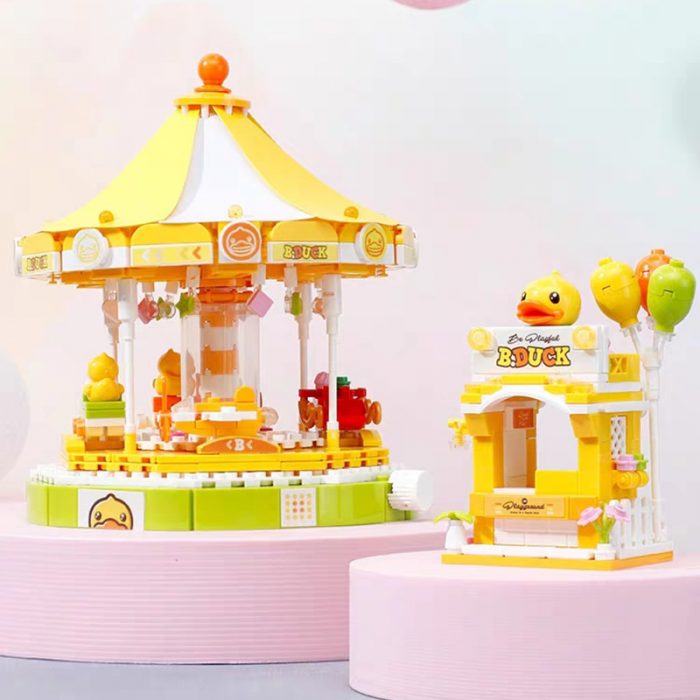 Balody Duck Amusement Park Merry go round Carousel Ferris Wheel Food Truck Pet Car Mini Blocks 3 - LOZ MALL