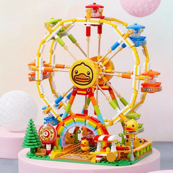 Balody Duck Amusement Park Merry go round Carousel Ferris Wheel Food Truck Pet Car Mini Blocks 4 - LOZ MALL