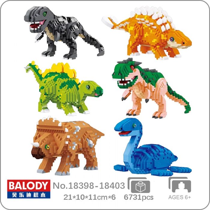 Balody Jurassic Period Dinosaur Tyrannosaurus Rex Stegosaurus Plesiosaur DIY Mini Diamond Blocks Bricks Building Toy Gift - LOZ MALL