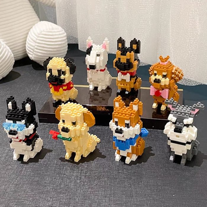 Balody Shiba Inu Bull Terrier Husky Labrador Wolfhound Poodle Schnauzer Dog Pet Mini Diamond Blocks Bricks 1 - LOZ MALL