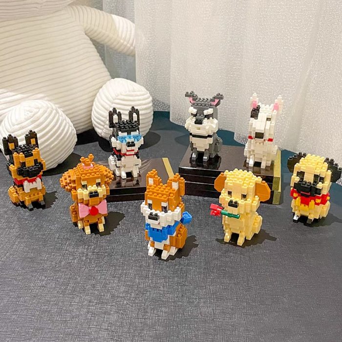 Balody Shiba Inu Bull Terrier Husky Labrador Wolfhound Poodle Schnauzer Dog Pet Mini Diamond Blocks Bricks 2 - LOZ MALL
