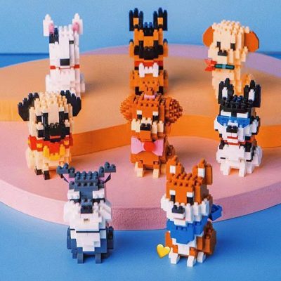 Balody Shiba Inu Bull Terrier Husky Labrador Wolfhound Poodle Schnauzer Dog Pet Mini Diamond Blocks Bricks 3 - LOZ MALL