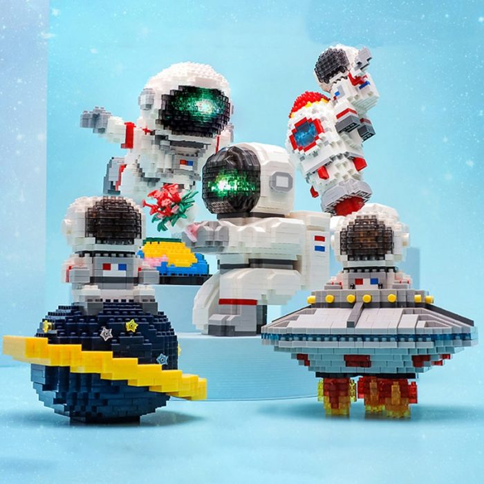 Balody Space Astronaut Spaceman UFO Flower Fly Rocket Earth Star Spacecraft Mini Diamond Blocks Bricks Building 1 - LOZ MALL